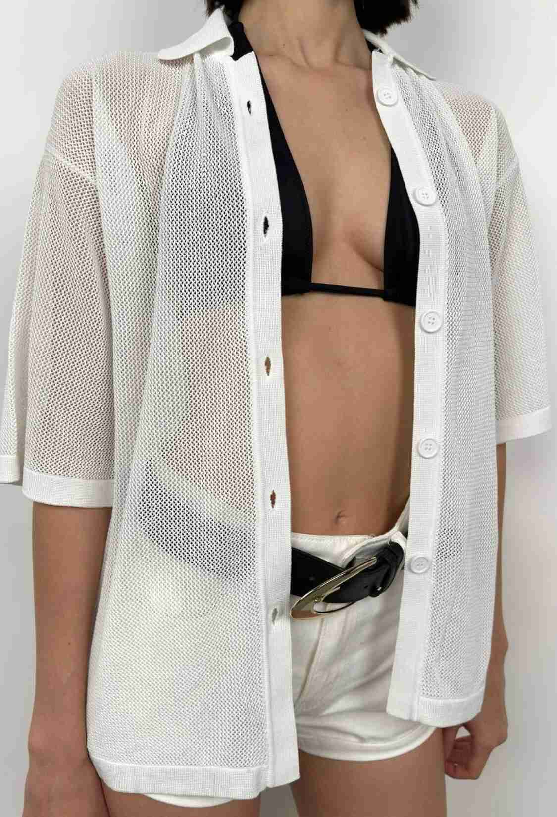 Polo Neck Mesh Blouse - Brand: Black Fashion - Women & Kids, Baby Clothes Wholesale - TheBS Women