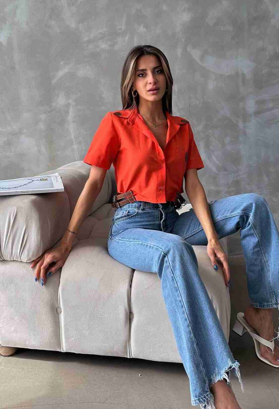 Belt Detailed Shirt - Brand: Topshow - Women & Kids, Baby Clothes Wholesale - TheBS Women