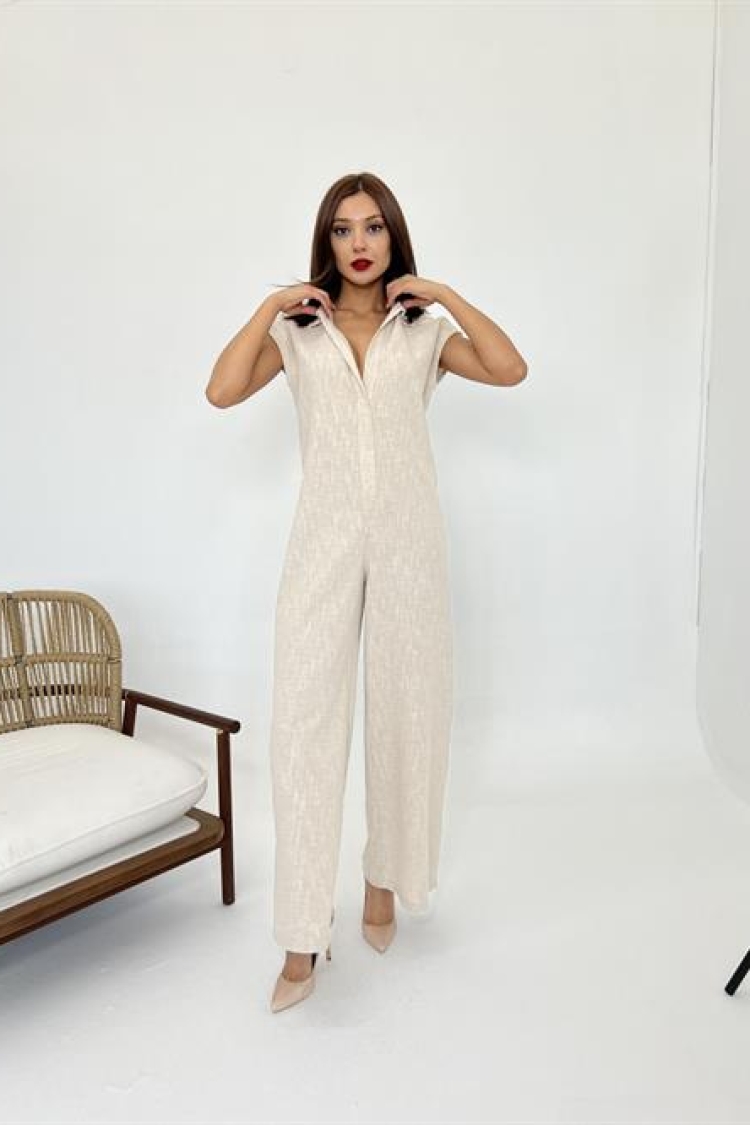Jumpsuit - Beige - Brand: Fame - Women & Kids, Baby Clothes Wholesale - TheBS Women