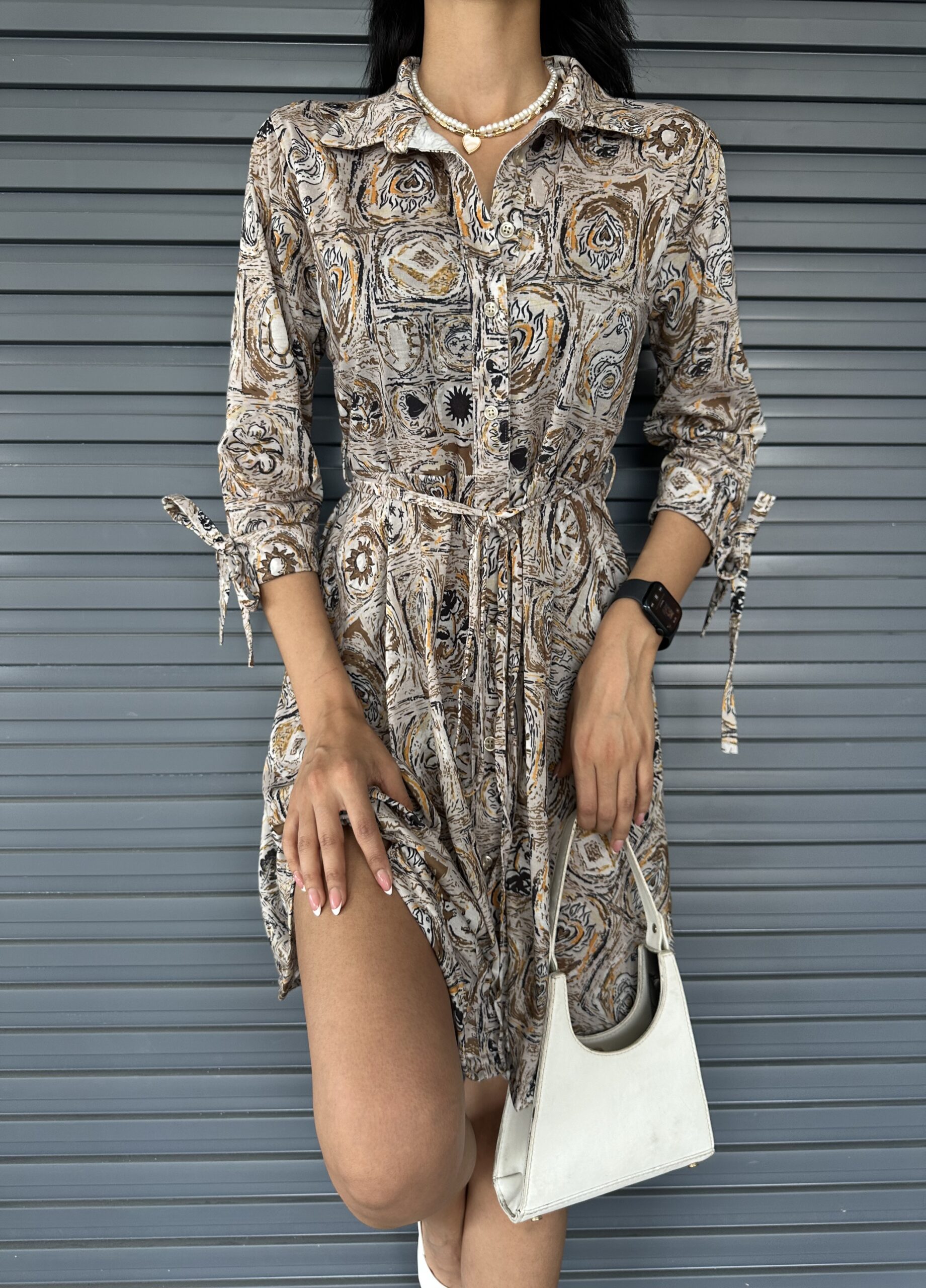 Shawl Pattern Shirt Collar Lace Detailed Buttoned Dress – Brand: Fiori – Women & Kids, Baby Clothes Wholesale – TheBS Women