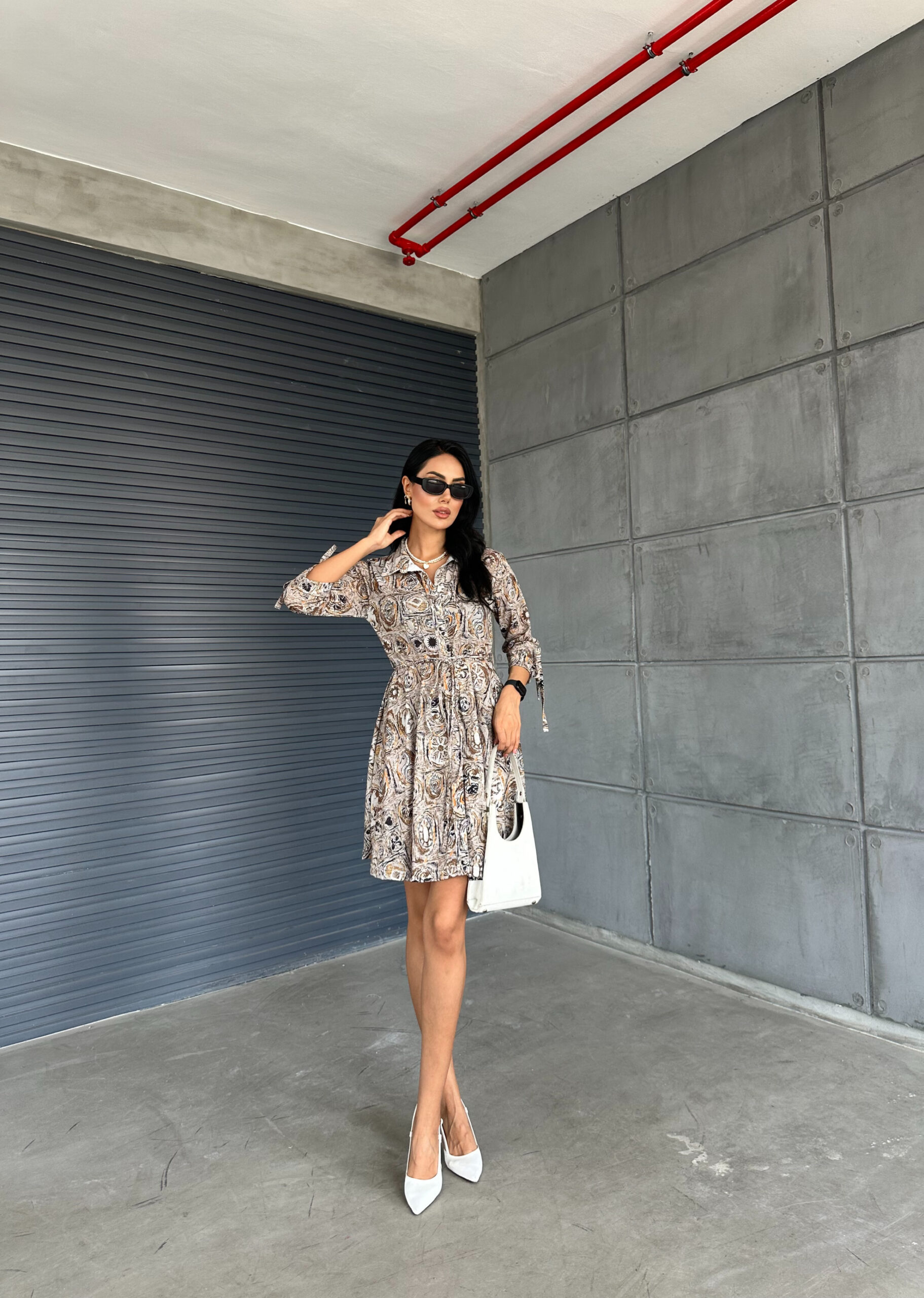 Shawl Pattern Shirt Collar Lace Detailed Buttoned Dress – Brand: Fiori – Women & Kids, Baby Clothes Wholesale – TheBS Women