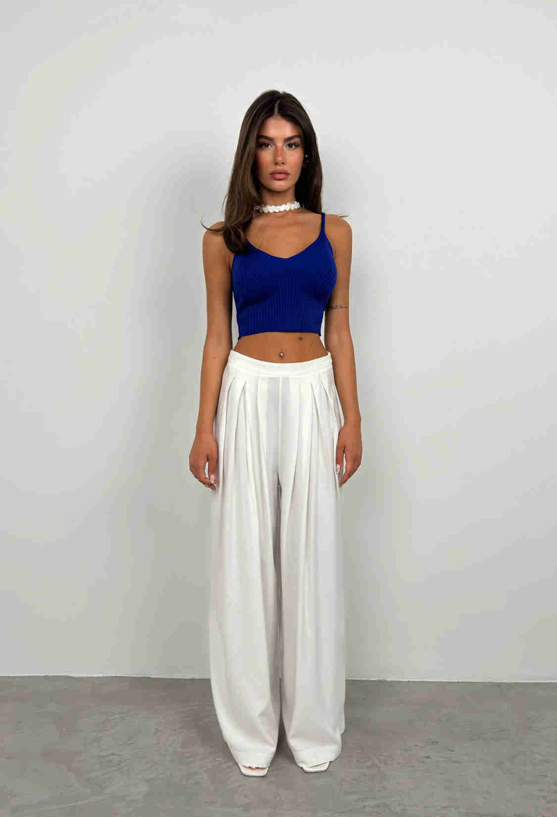 V-Neck Crop Blouse - Saks - Brand: Black Fashion - Women & Kids, Baby Clothes Wholesale - TheBS Women