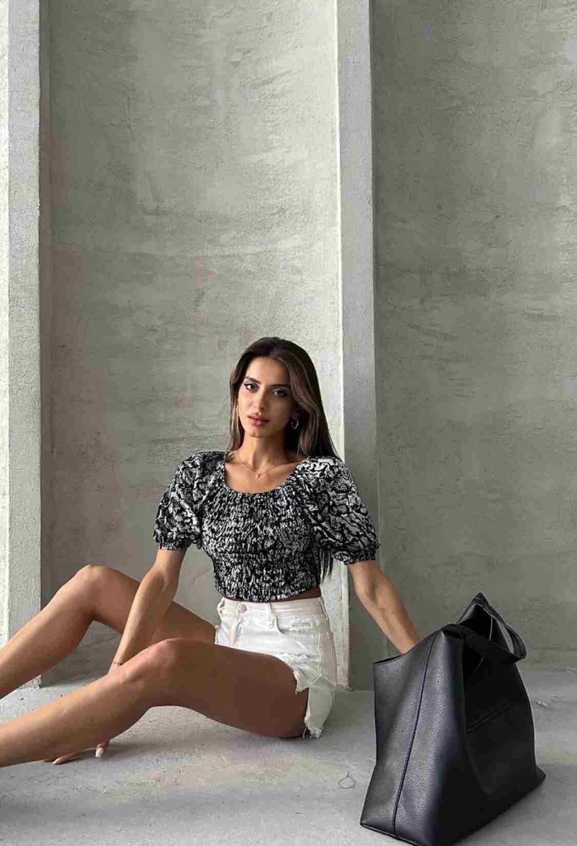 Burnt Velvet Blouse - Gray - Brand: Topshow - Women & Kids, Baby Clothes Wholesale - TheBS Women