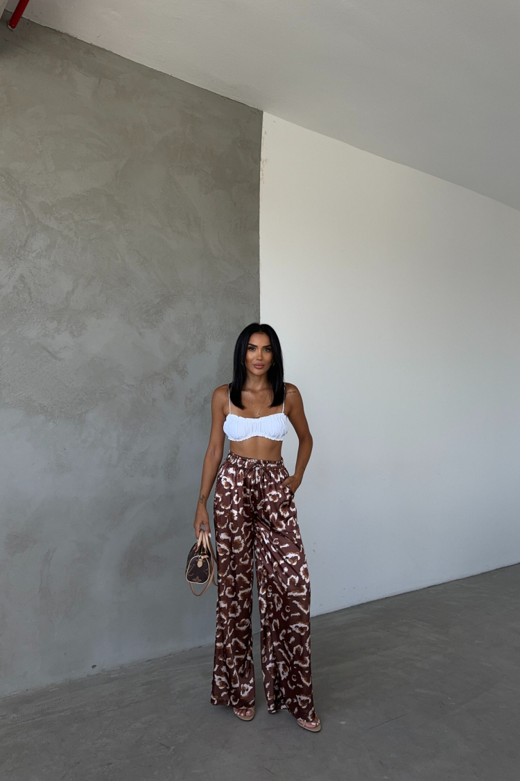 Satin Trousers With Elastic Waist - Brand: Fiori - Women & Kids, Baby Clothes Wholesale - TheBS Women