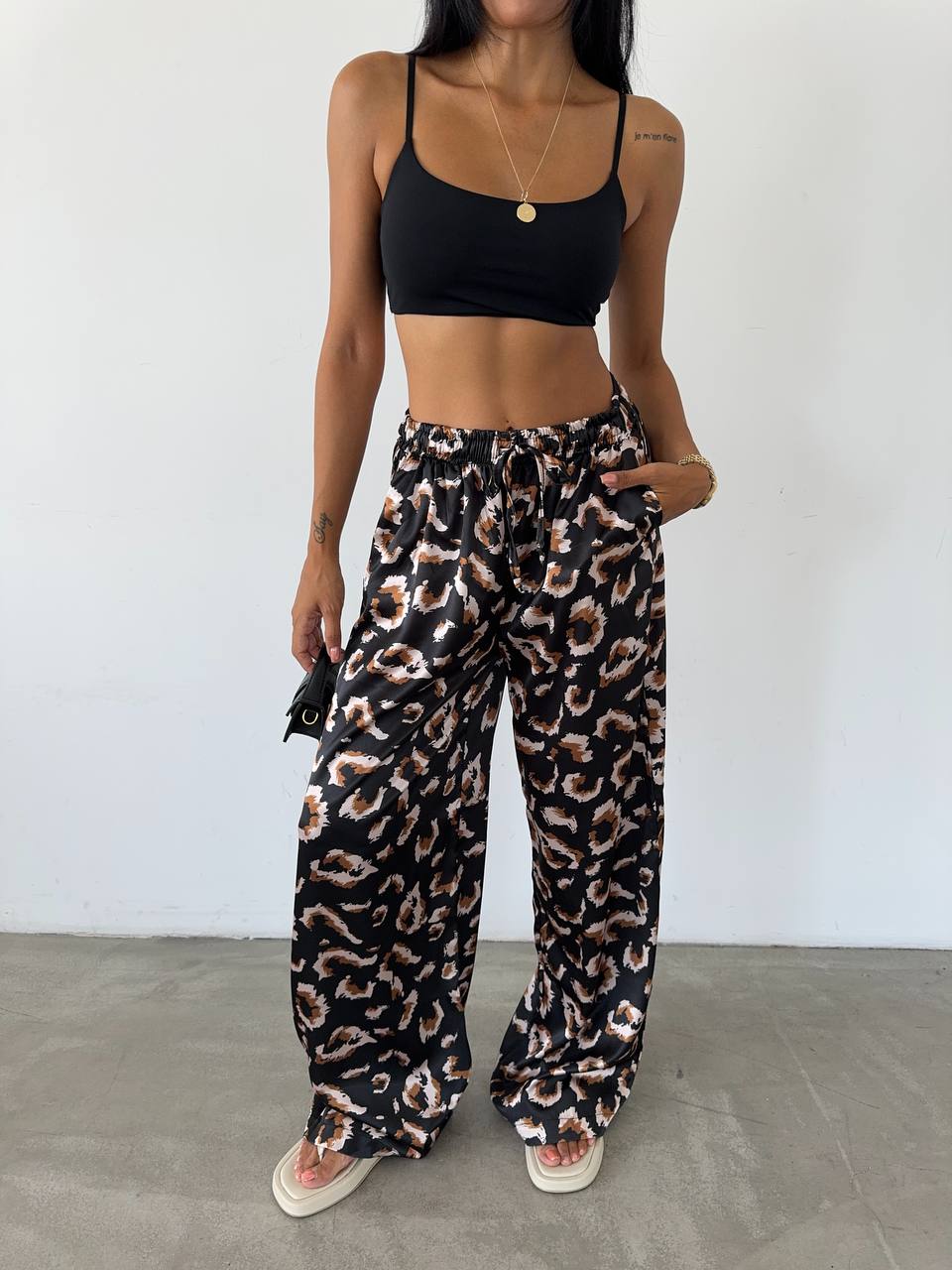 Satin Trousers With Elastic Waist – Brand: Fiori – Women & Kids, Baby Clothes Wholesale – TheBS Women