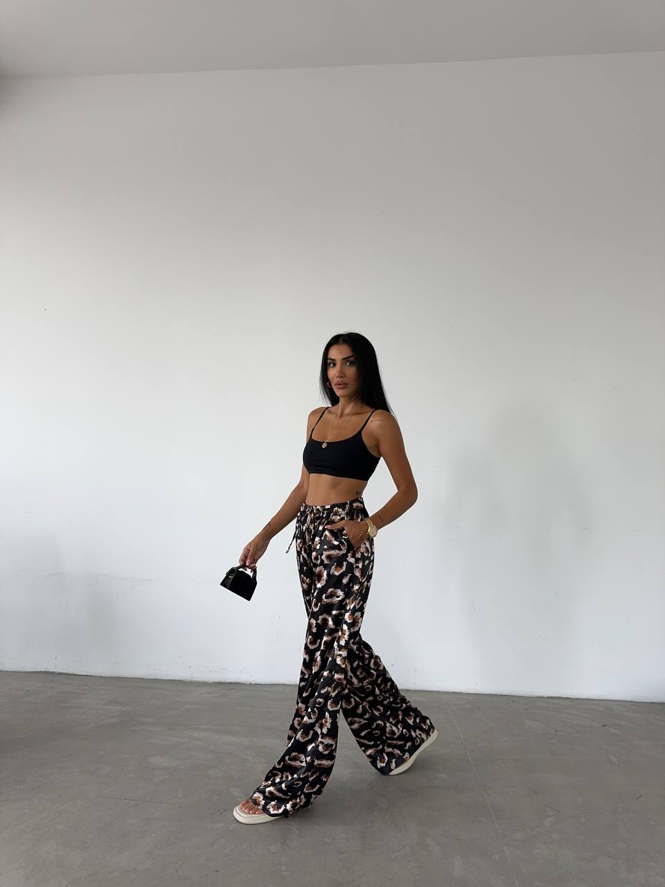 Satin Trousers With Elastic Waist – Brand: Fiori – Women & Kids, Baby Clothes Wholesale – TheBS Women