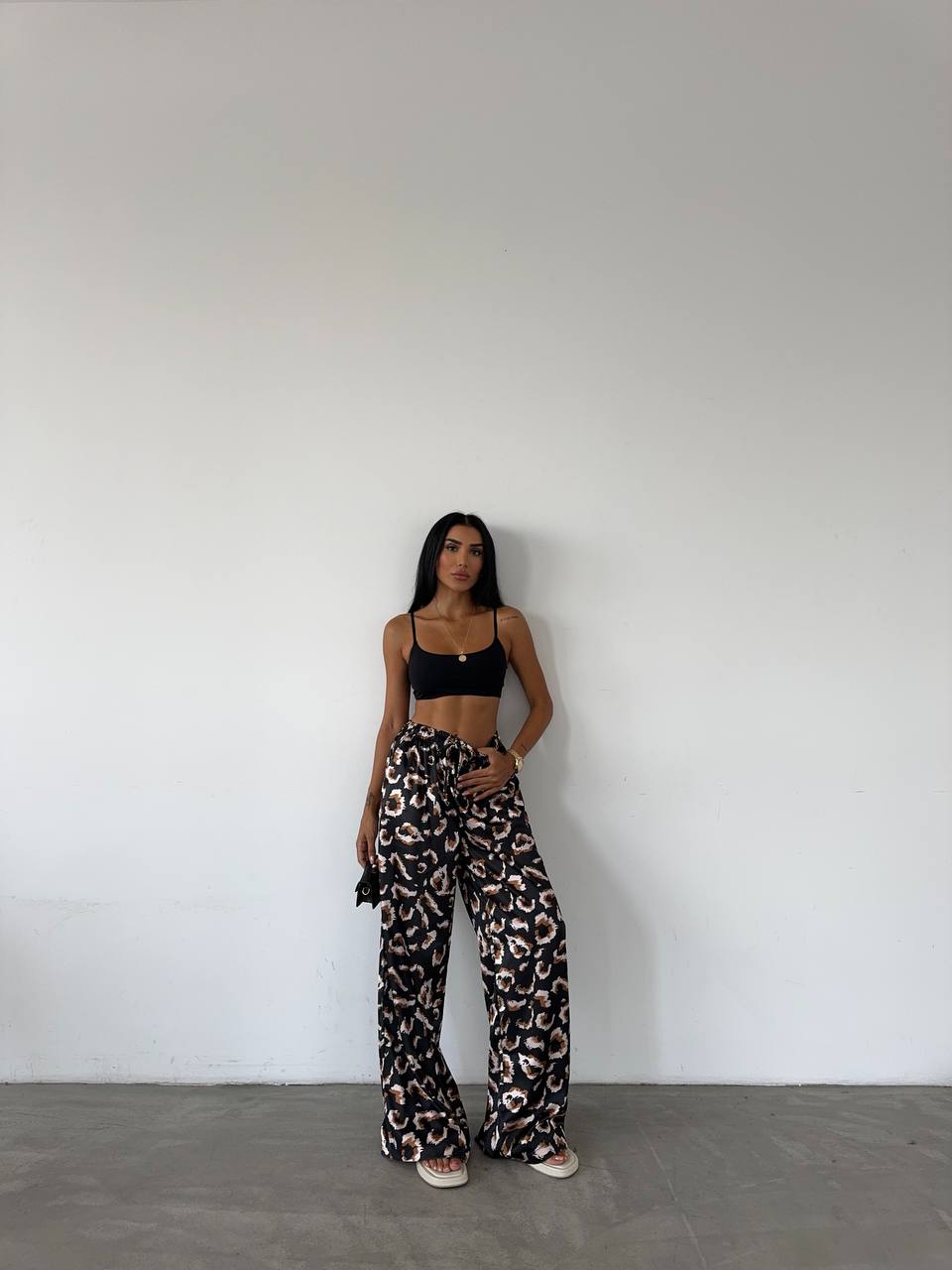 Satin Trousers With Elastic Waist – Brand: Fiori – Women & Kids, Baby Clothes Wholesale – TheBS Women