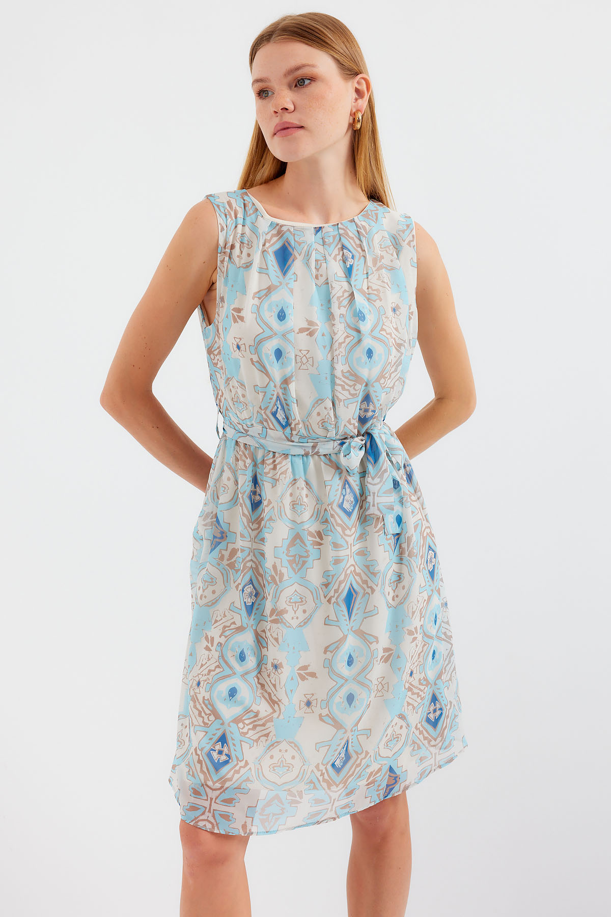 Patterned Zero Sleeve Chiffon Dress – Brand: Bigdart – Women & Kids, Baby Clothes Wholesale – TheBS Women