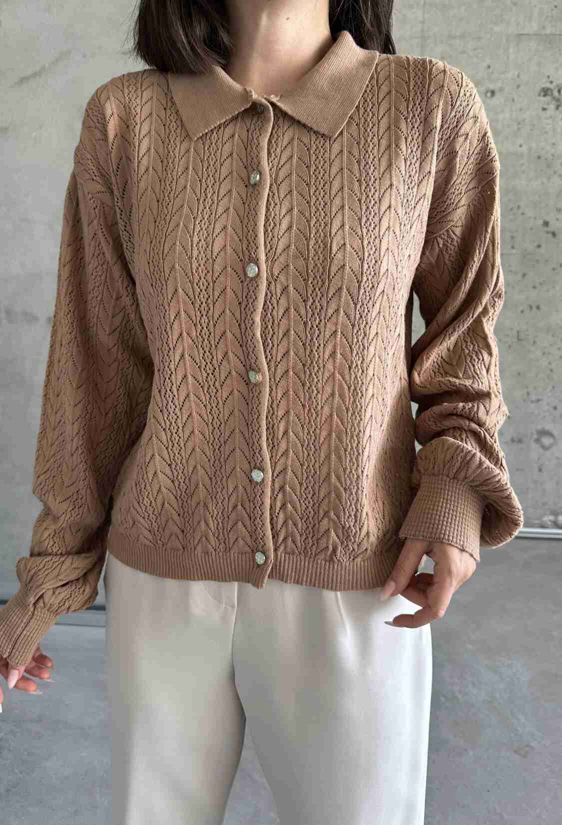 Arrow Pattern Buttoned Cardigan - Brand: My Fashion - Women & Kids, Baby Clothes Wholesale - TheBS Women