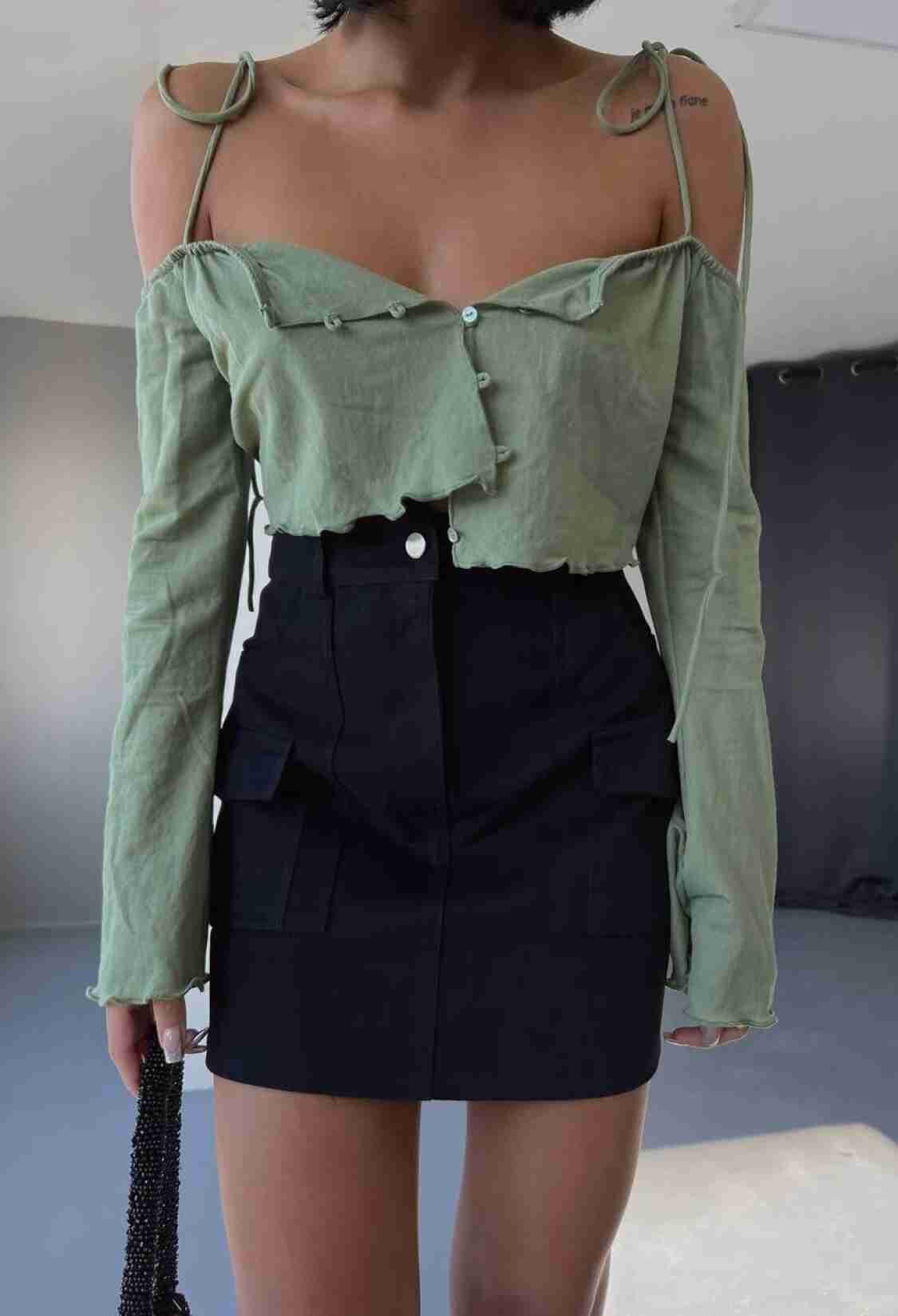 Pocket Detail Gabardine Short Skirt - Brand: Ello - Women & Kids, Baby Clothes Wholesale - TheBS Women