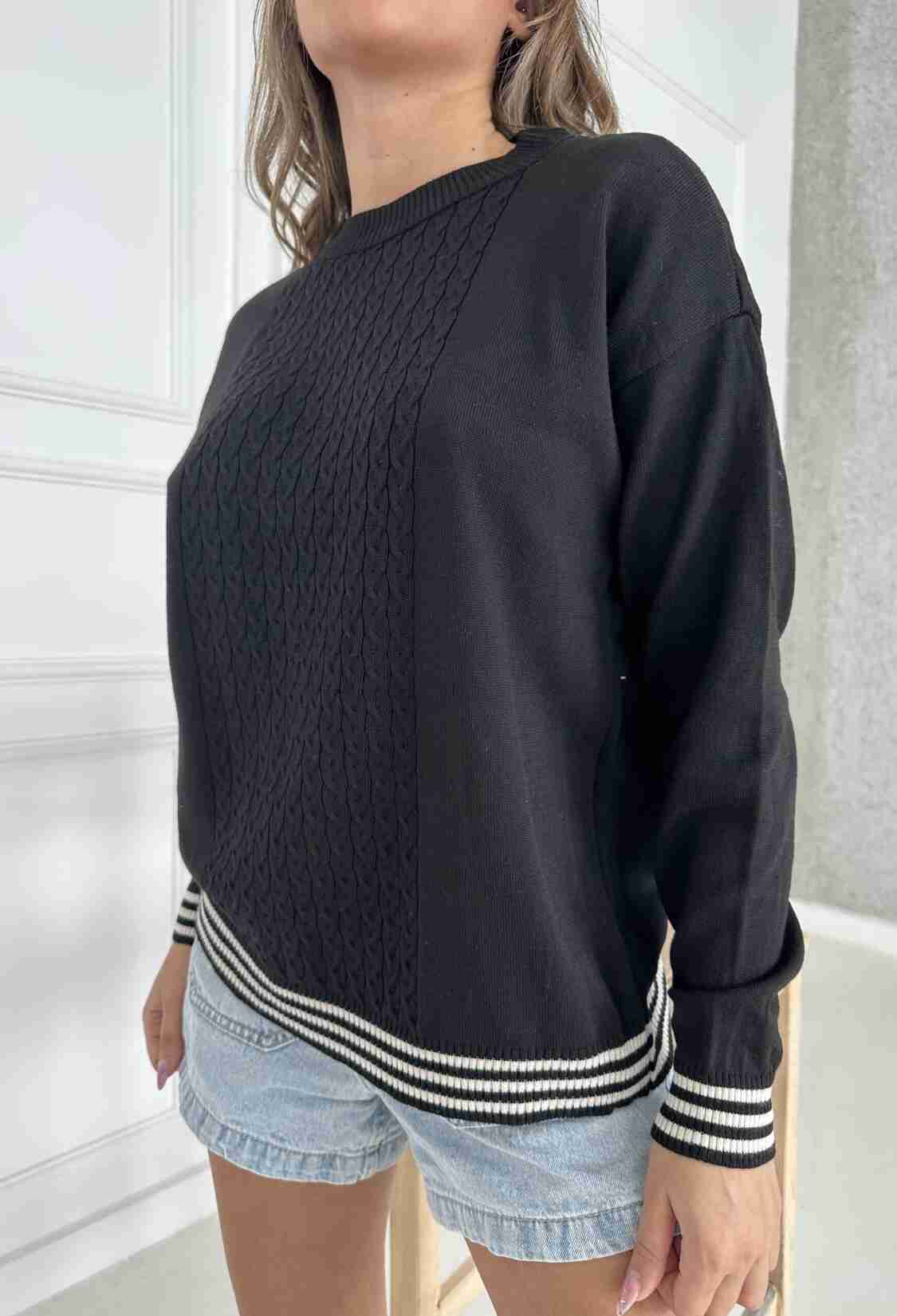 Striped Hair Knitted Sweater - Brand: My Fashion - Women & Kids, Baby Clothes Wholesale - TheBS Women