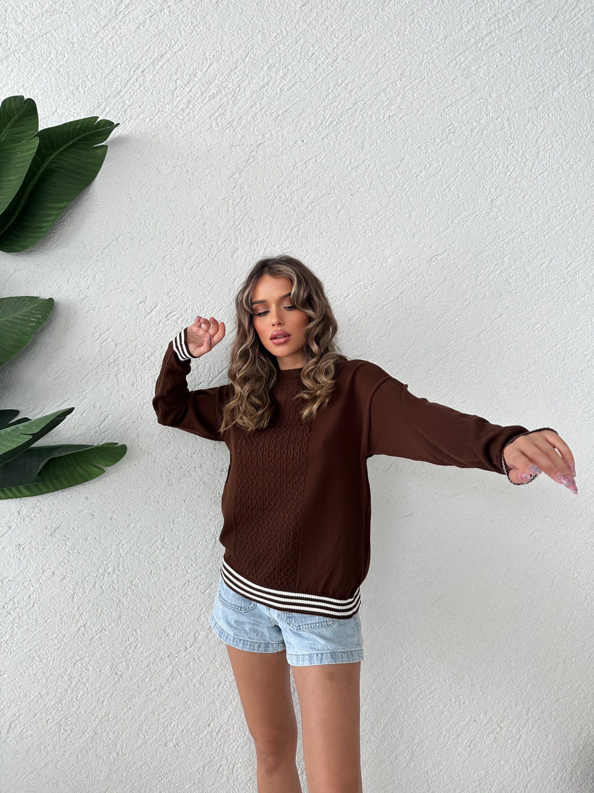 Striped Hair Knitted Sweater - Brand: My Fashion - Women & Kids, Baby Clothes Wholesale - TheBS Women