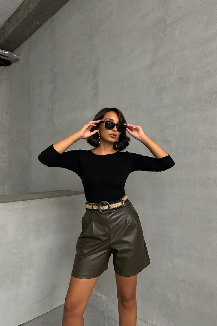 Belted Leather Shorts - Brand: Topshow - Women & Kids, Baby Clothes Wholesale - TheBS Women