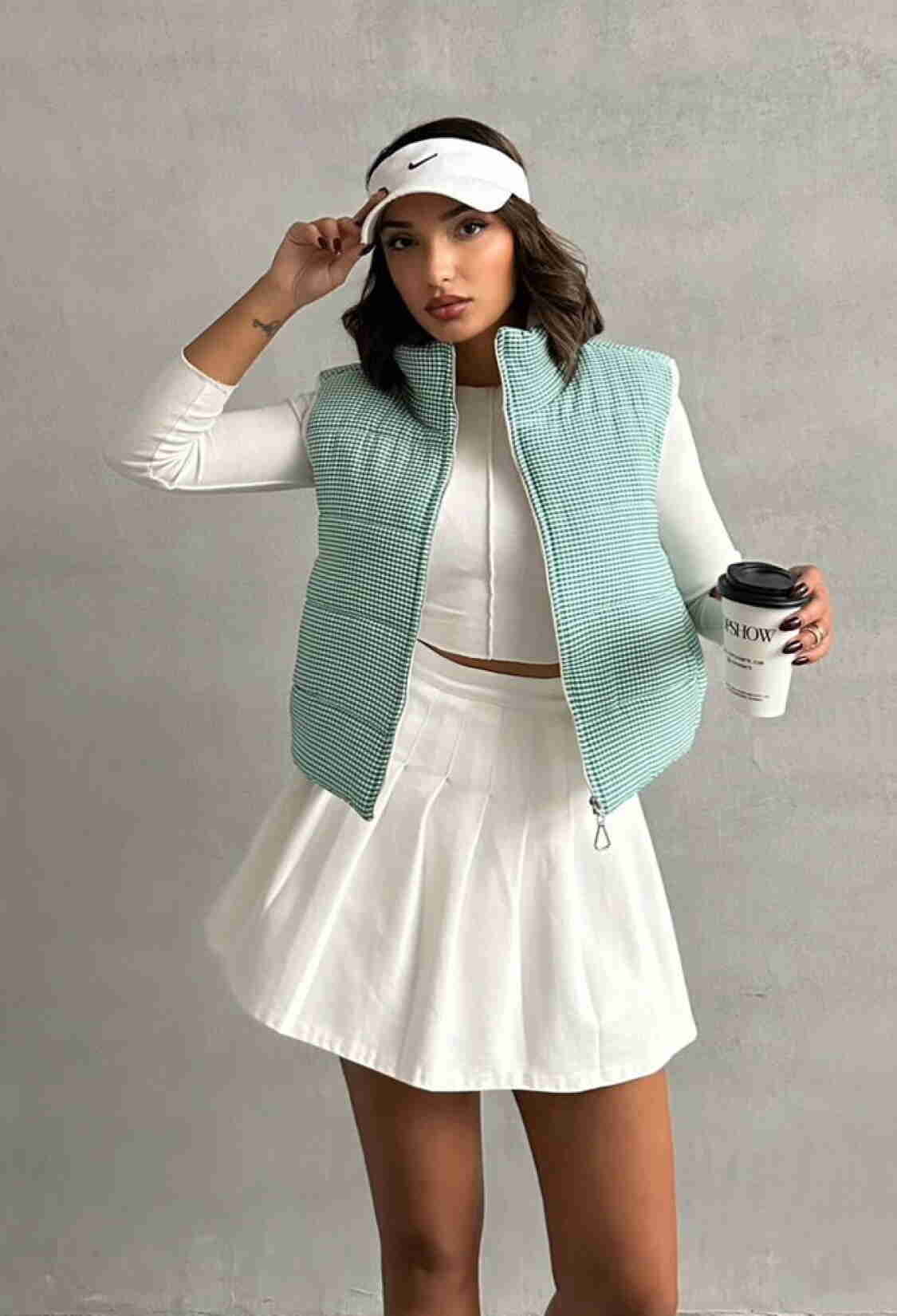 Gingham Pattern Fiber Puffer Vest - Brand: Topshow - Women & Kids, Baby Clothes Wholesale - TheBS Women