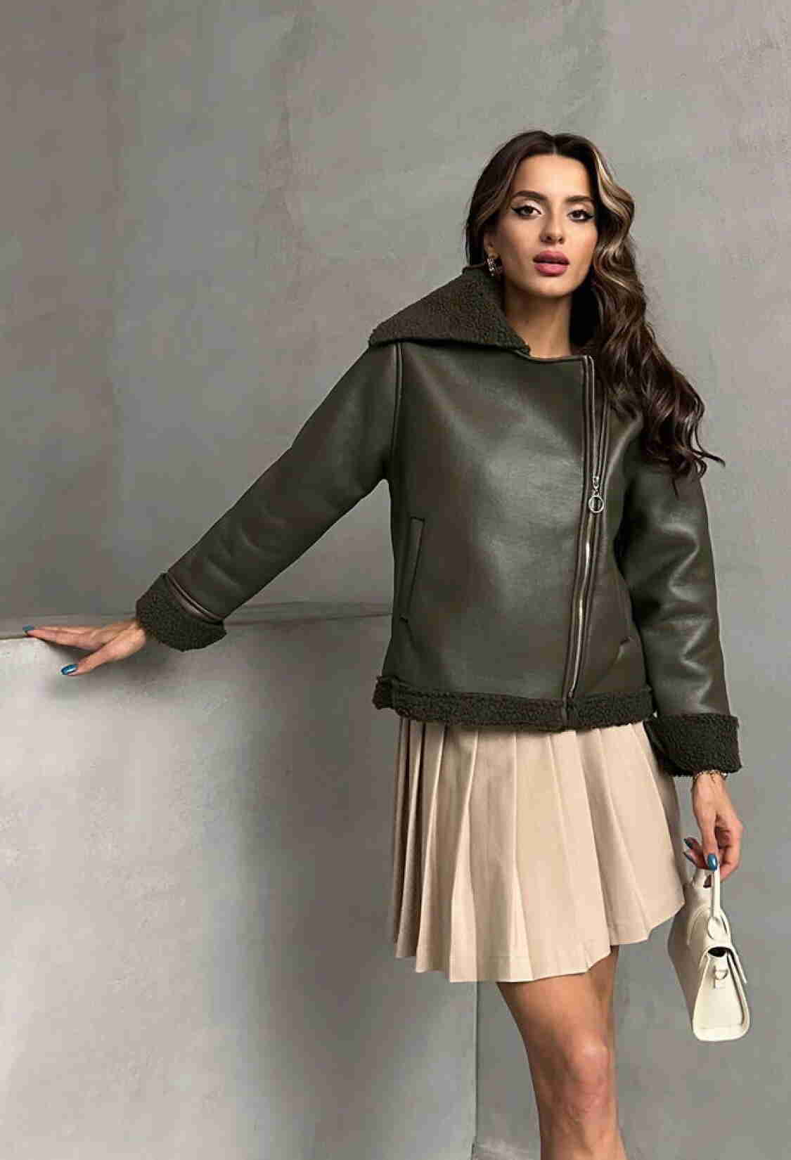 Zippered Leather Jacket - Brand: Topshow - Women & Kids, Baby Clothes Wholesale - TheBS Women