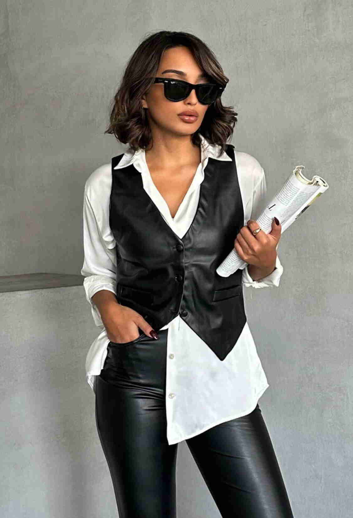 Buttoned Leather Vest - Brand: Topshow - Women & Kids, Baby Clothes Wholesale - TheBS Women