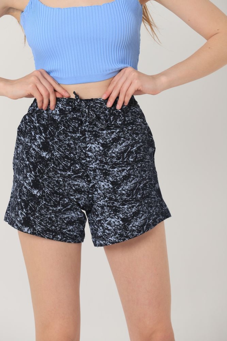 Navy Blue Batik Printed Shorts - Brand: Topshow - Women & Kids, Baby Clothes Wholesale - TheBS Women