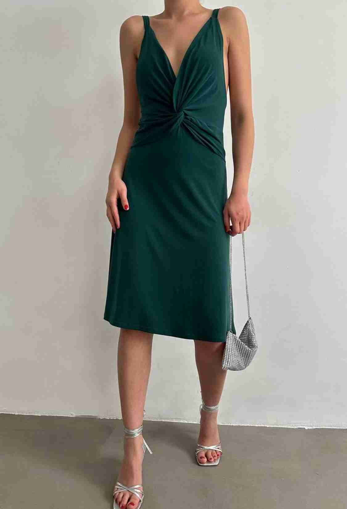 Petrol Strap V-Neck Above Knee Dress - Brand: Topshow - Women & Kids, Baby Clothes Wholesale - TheBS Women