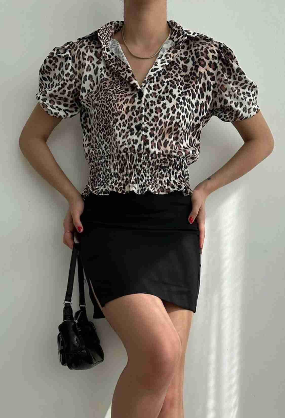 Small Leopard Waist Gipeli Ouzu Pleated Shirt - Brand: Topshow - Women & Kids, Baby Clothes Wholesale - TheBS Women