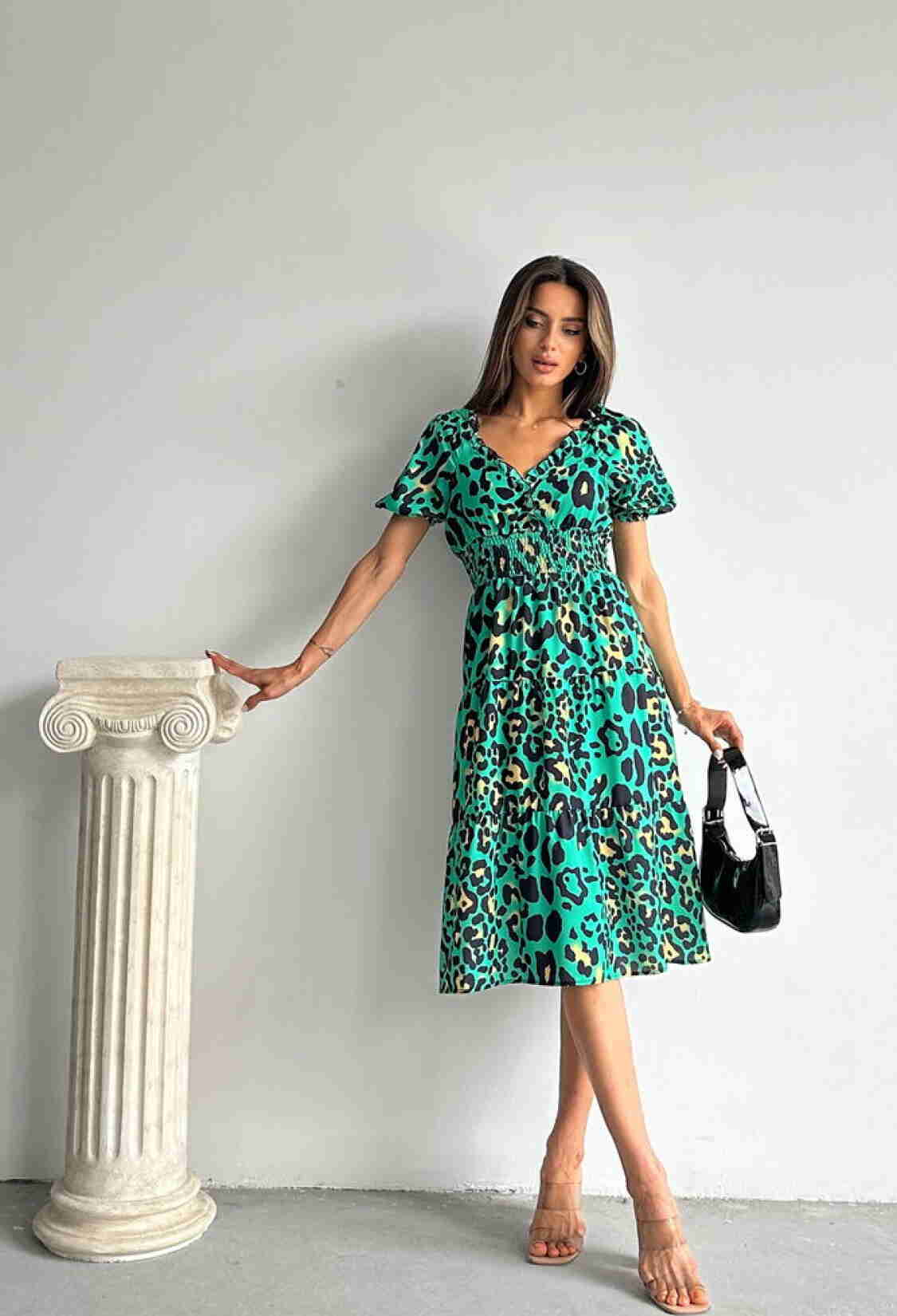 Leopard Patterned Long Dress - Brand: Topshow - Women & Kids, Baby Clothes Wholesale - TheBS Women