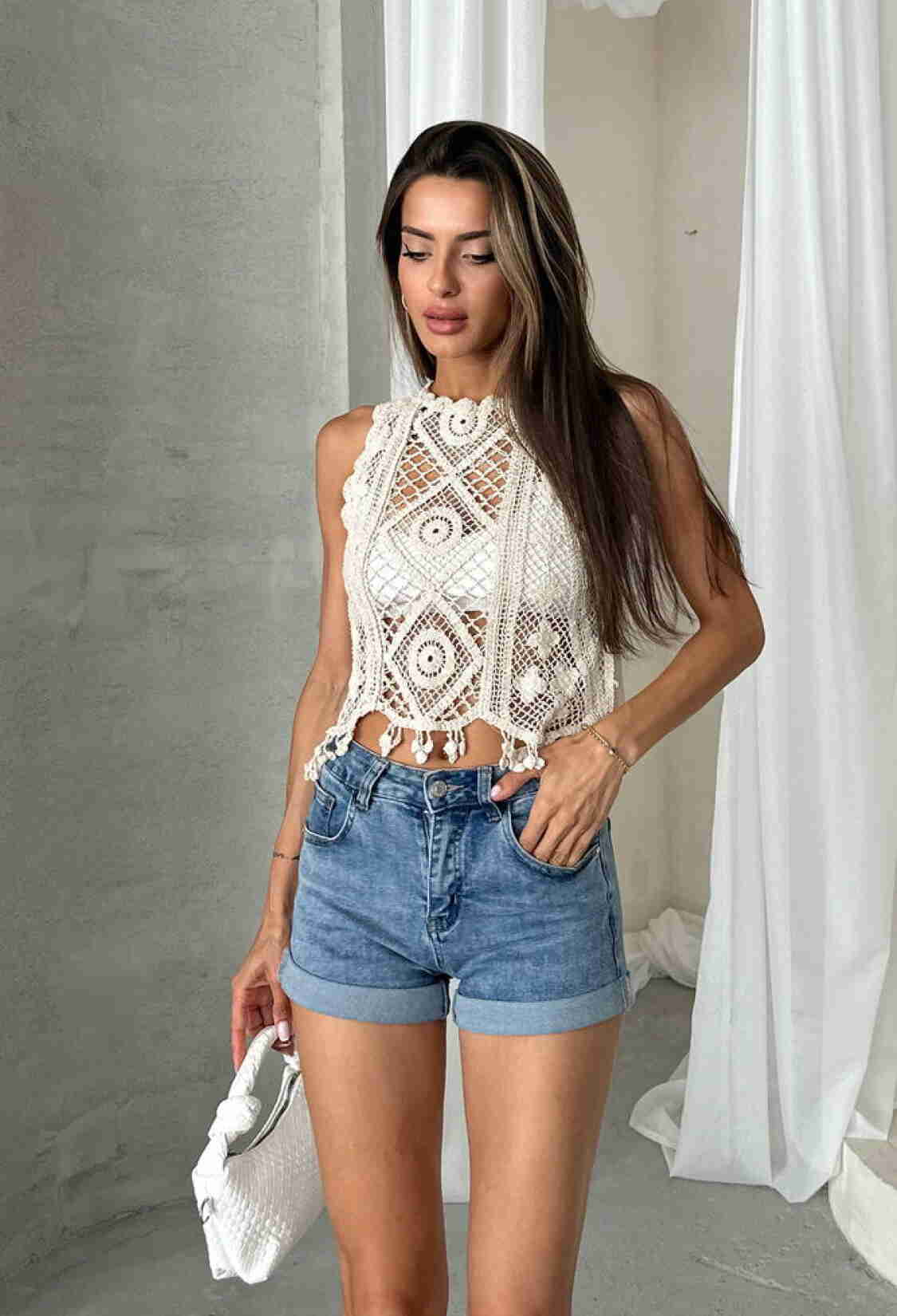 Knit Detailed Blouse - Brand: Topshow - Women & Kids, Baby Clothes Wholesale - TheBS Women