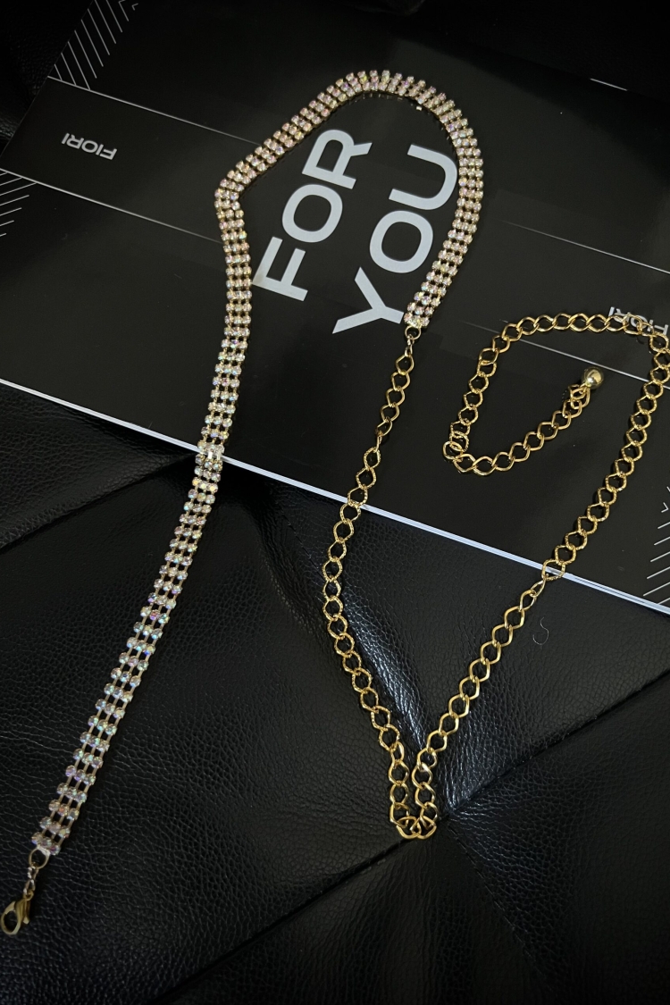 Women's Gold Stone Chain Belt - Brand: Fiori - Women & Kids, Baby Clothes Wholesale - TheBS Women