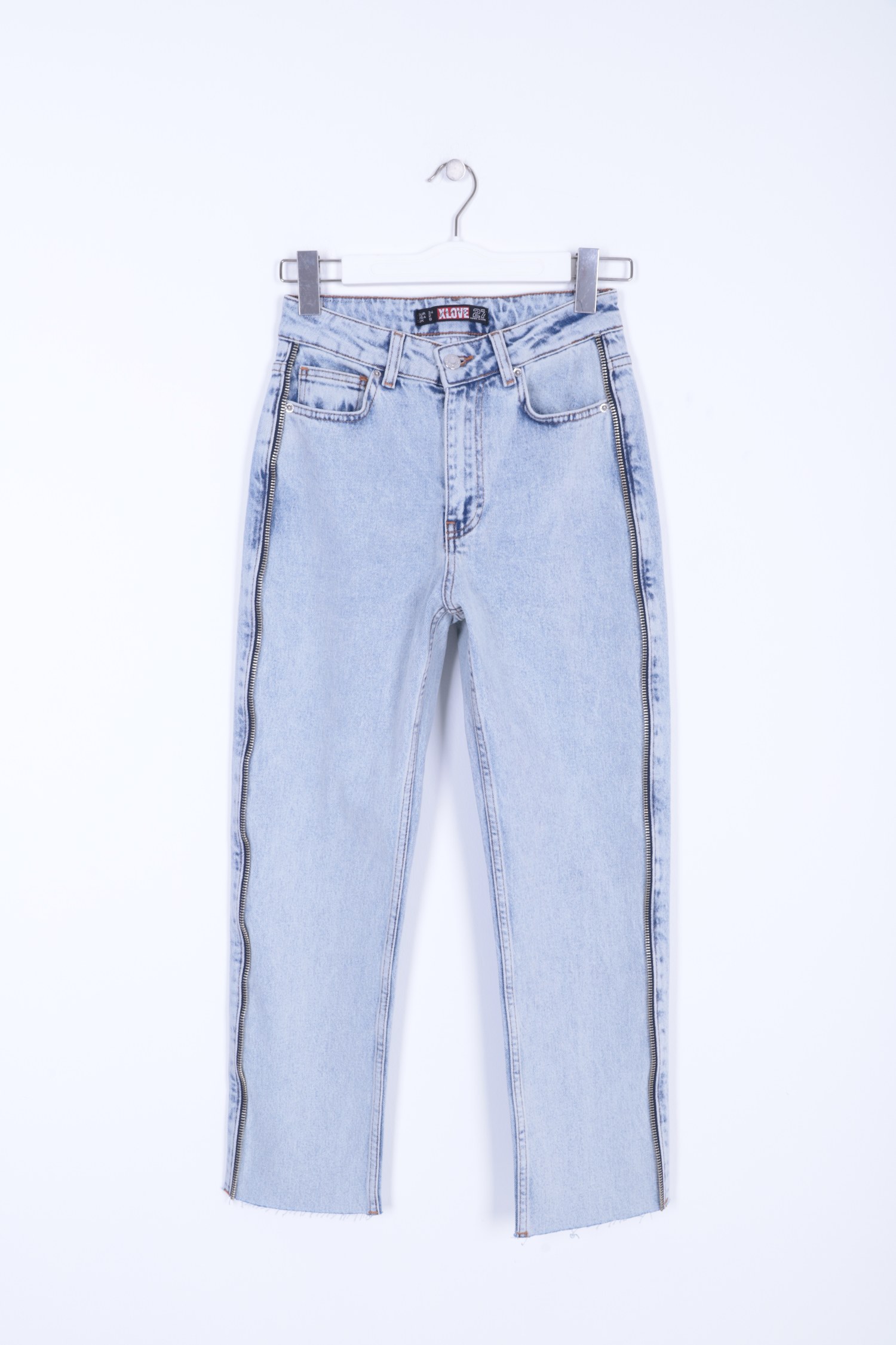 Side And Back Pocket Stripe Zippered Jeans – Brand: XLove – Women & Kids, Baby Clothes Wholesale – TheBS Women