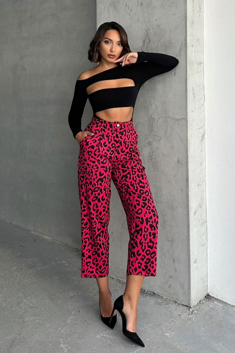 FujyaF1788 Leopard Patterned Trousers - Brand: Topshow - Women & Kids, Baby Clothes Wholesale - TheBS Women