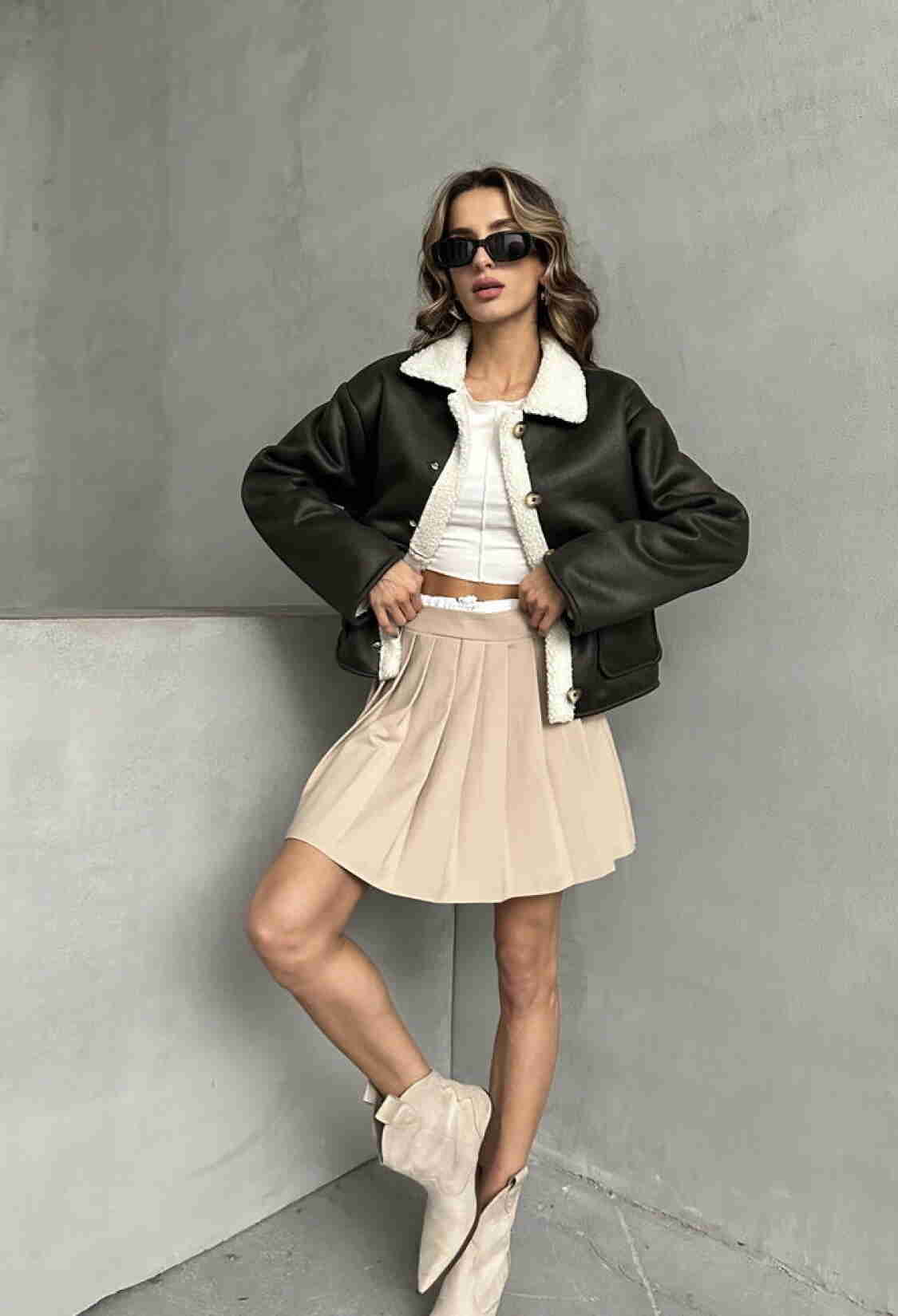 AnthraciteF 1553 Nubuck Collar Coat - Brand: Topshow - Women & Kids, Baby Clothes Wholesale - TheBS Women