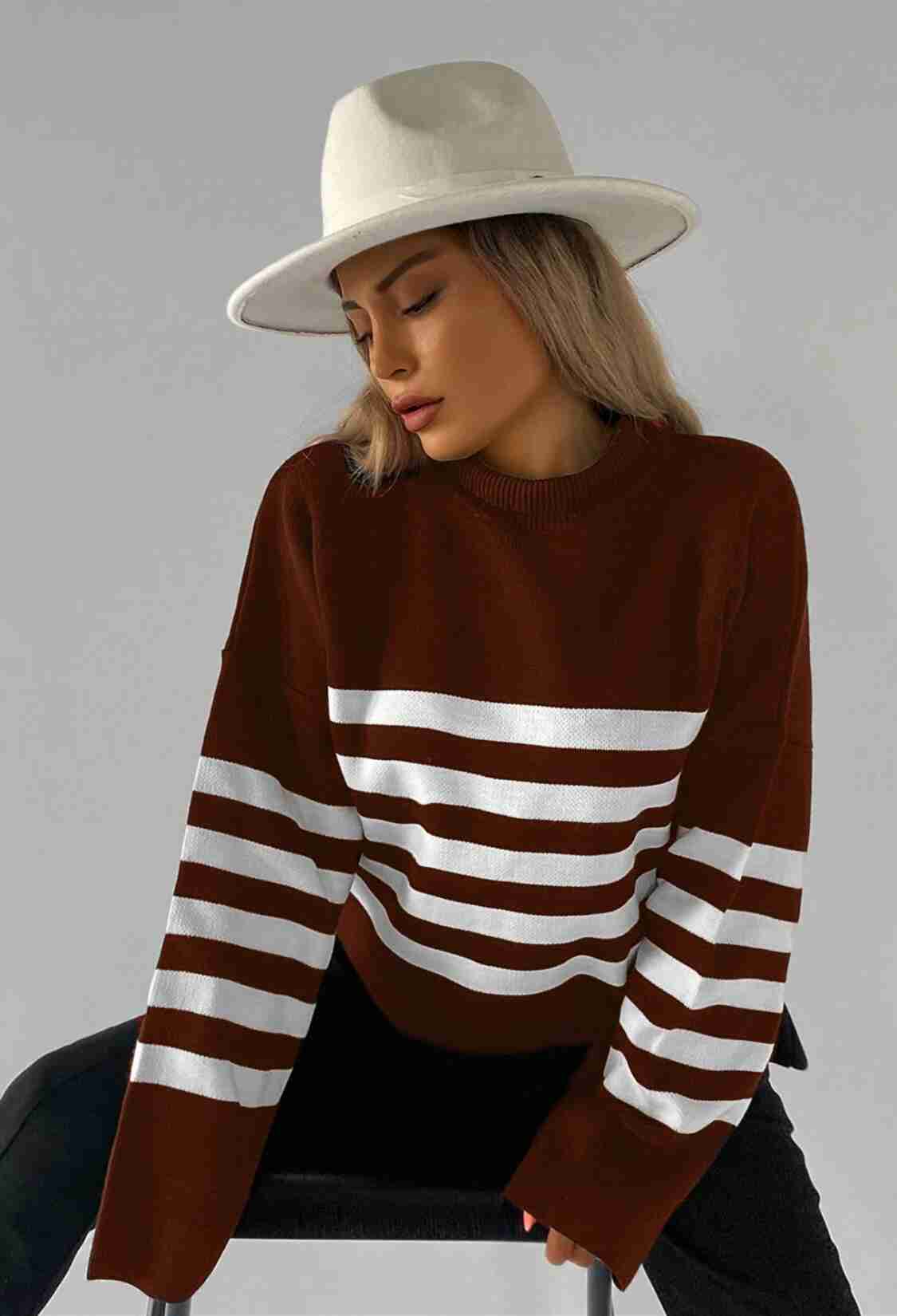 Striped Pique Sweater - Brand: My Fashion - Women & Kids, Baby Clothes Wholesale - TheBS Women