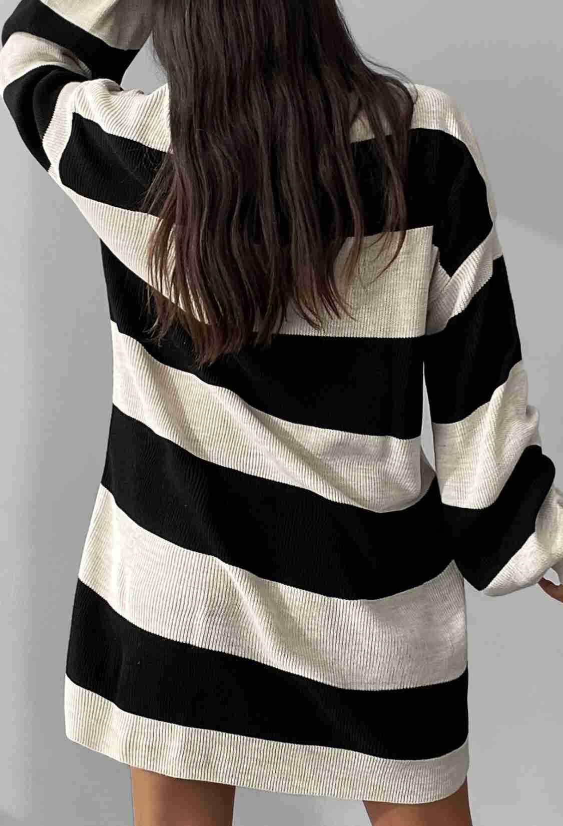 Striped Balloon Sleeve Dress - Brand: My Fashion - Women & Kids, Baby Clothes Wholesale - TheBS Women