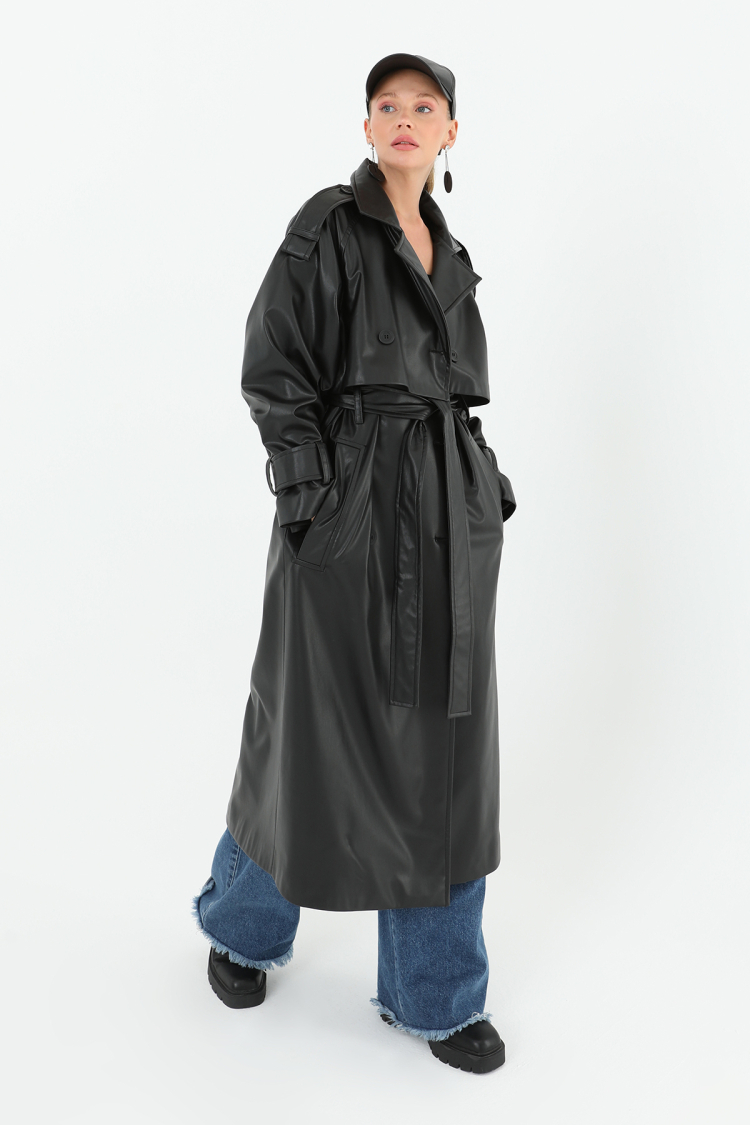 Women's Leather Long Trench - Brand: SOUL - Women & Kids, Baby Clothes Wholesale - TheBS Women