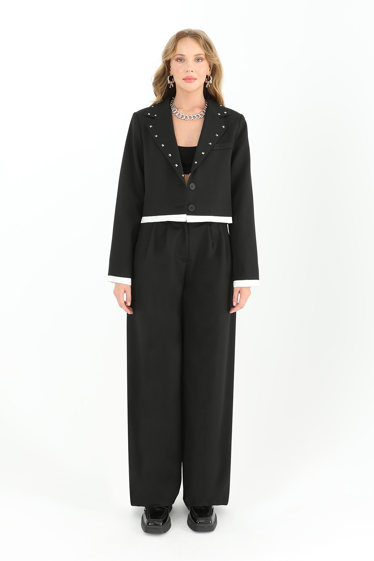 Women's Waist Stone Embroidered Pleated Wide Leg Trousers - Brand: SOUL - Women & Kids, Baby Clothes Wholesale - TheBS Women