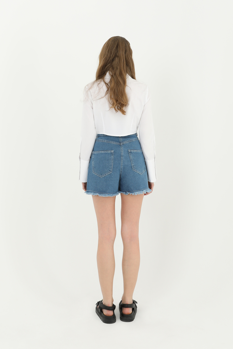 Women's Cuff Sleeve Detailed Crop Shirt - Brand: SOUL - Women & Kids, Baby Clothes Wholesale - TheBS Women