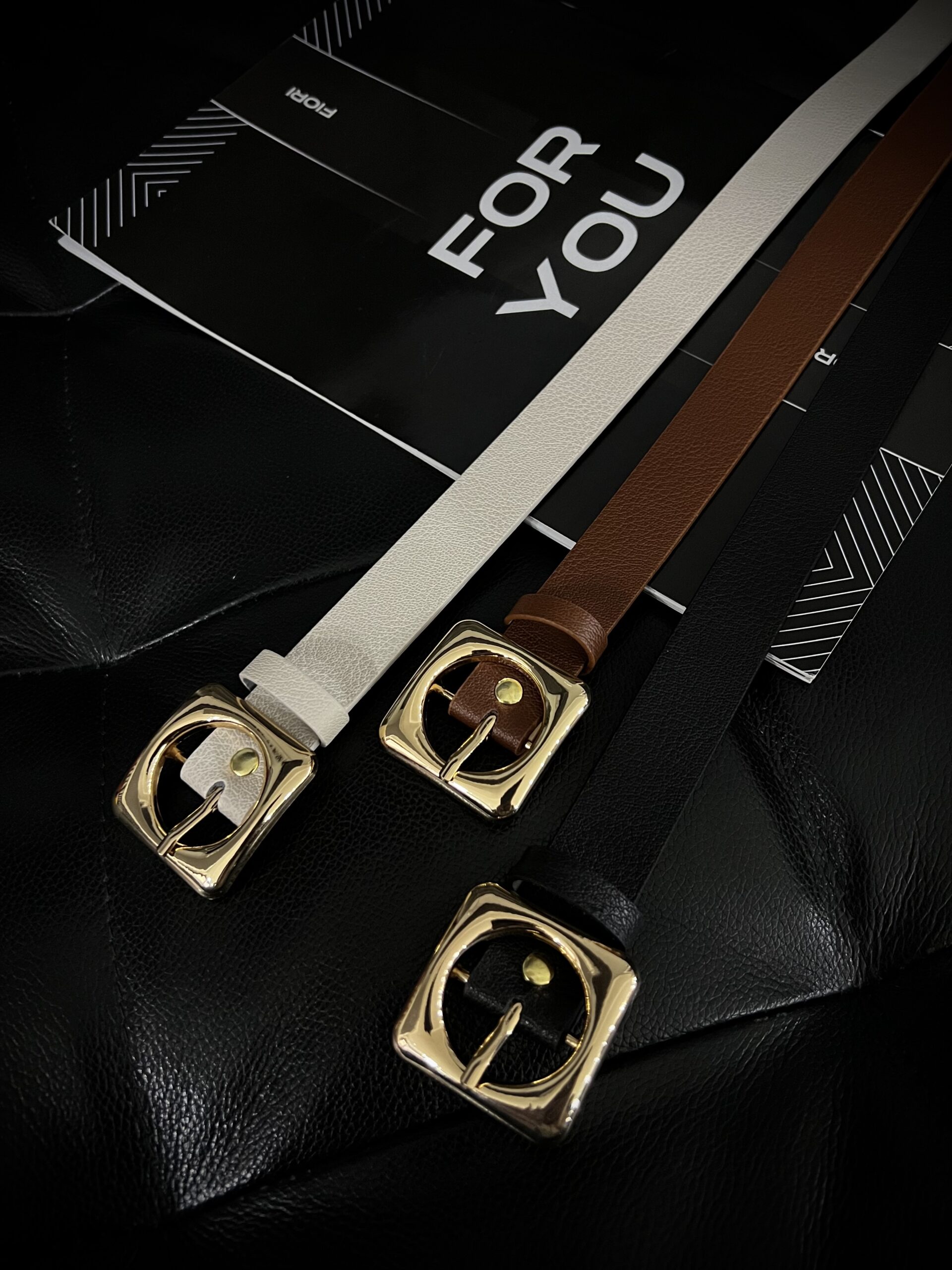 Square Gold Buckle Women's Belt - Brand: Fiori - Women & Kids, Baby Clothes Wholesale - TheBS Women