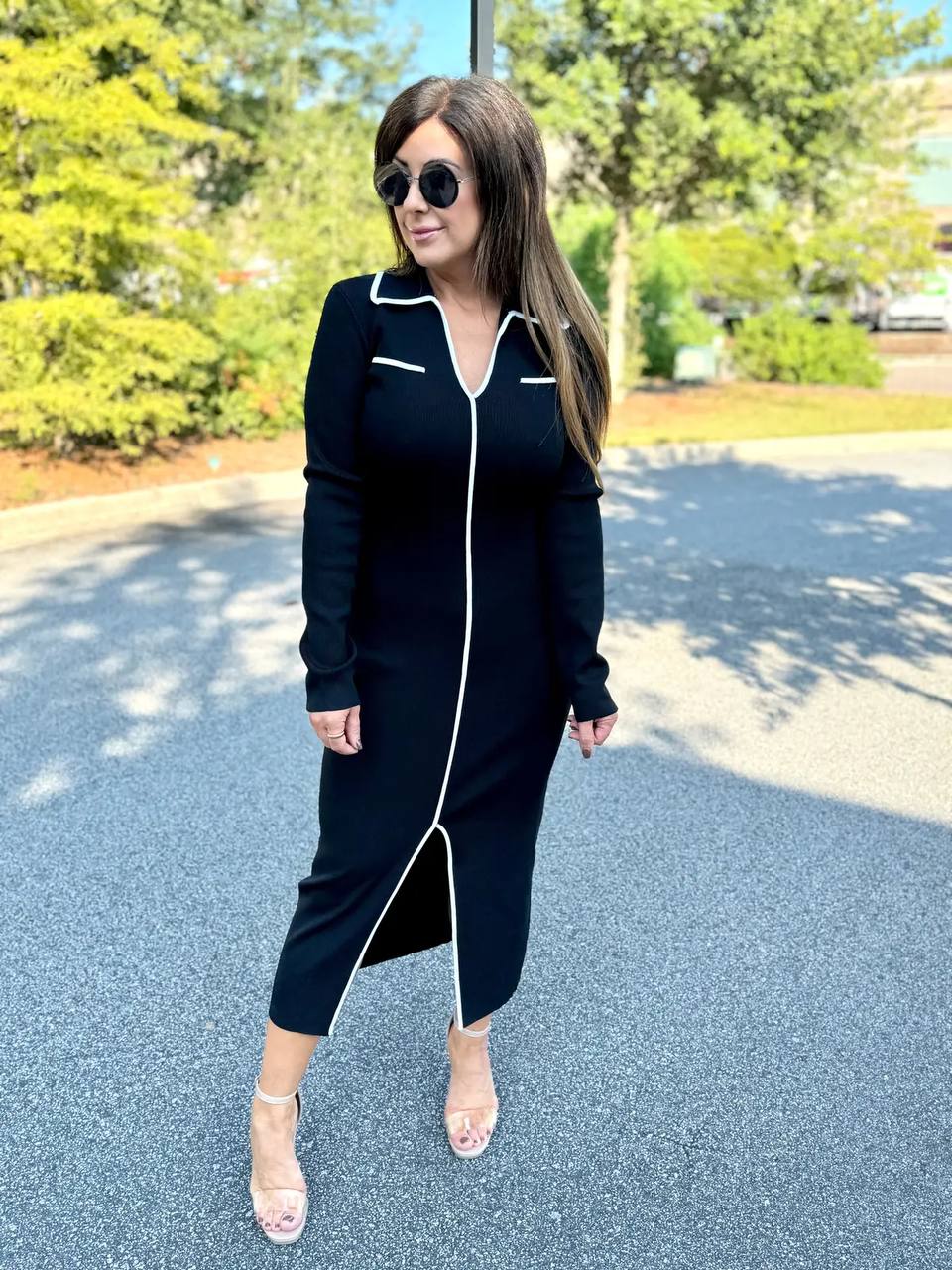 Special Design Polo Collar Ottoman Fabric Dress - Brand: Fiori - Women & Kids, Baby Clothes Wholesale - TheBS Women