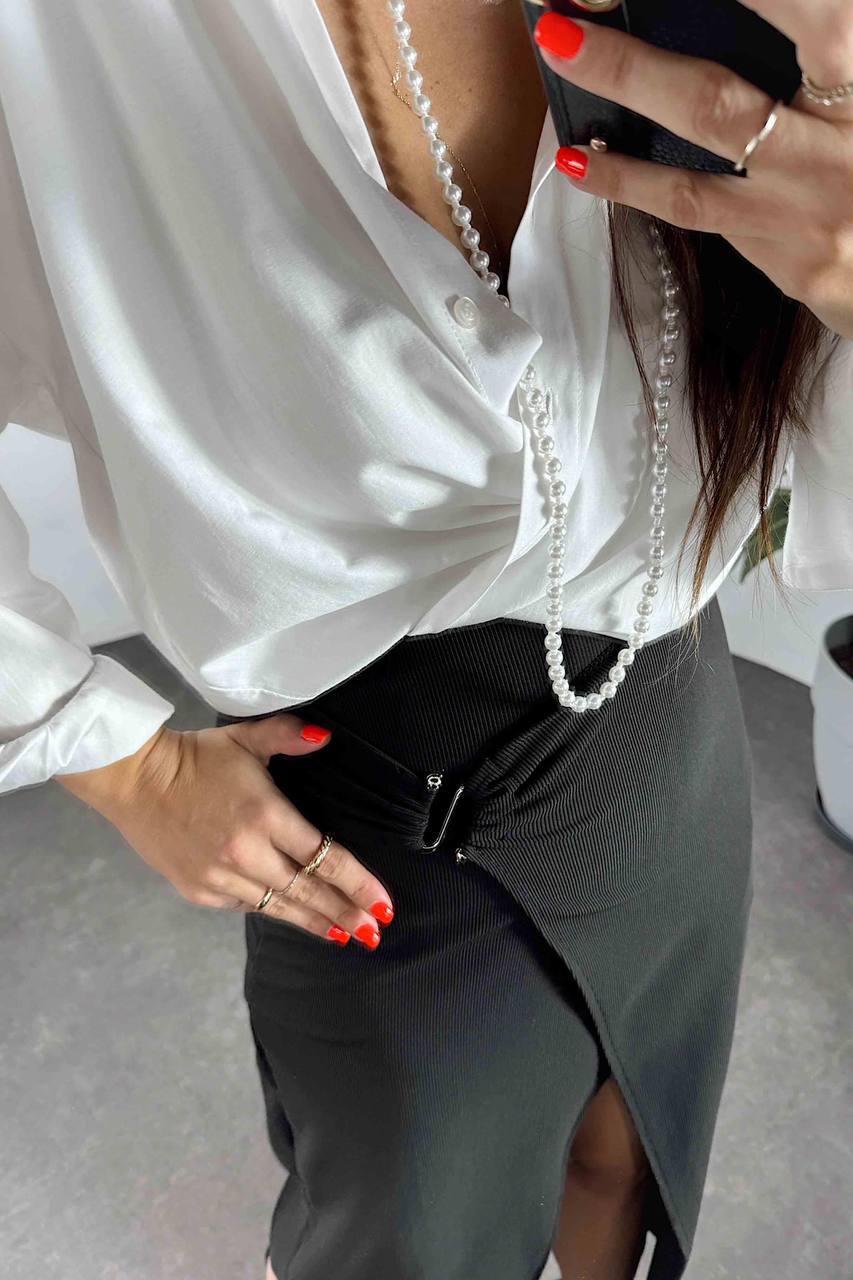 Ottoman Fabric Lycra Skirt With Buckle Detail - Brand: Fiori - Women & Kids, Baby Clothes Wholesale - TheBS Women