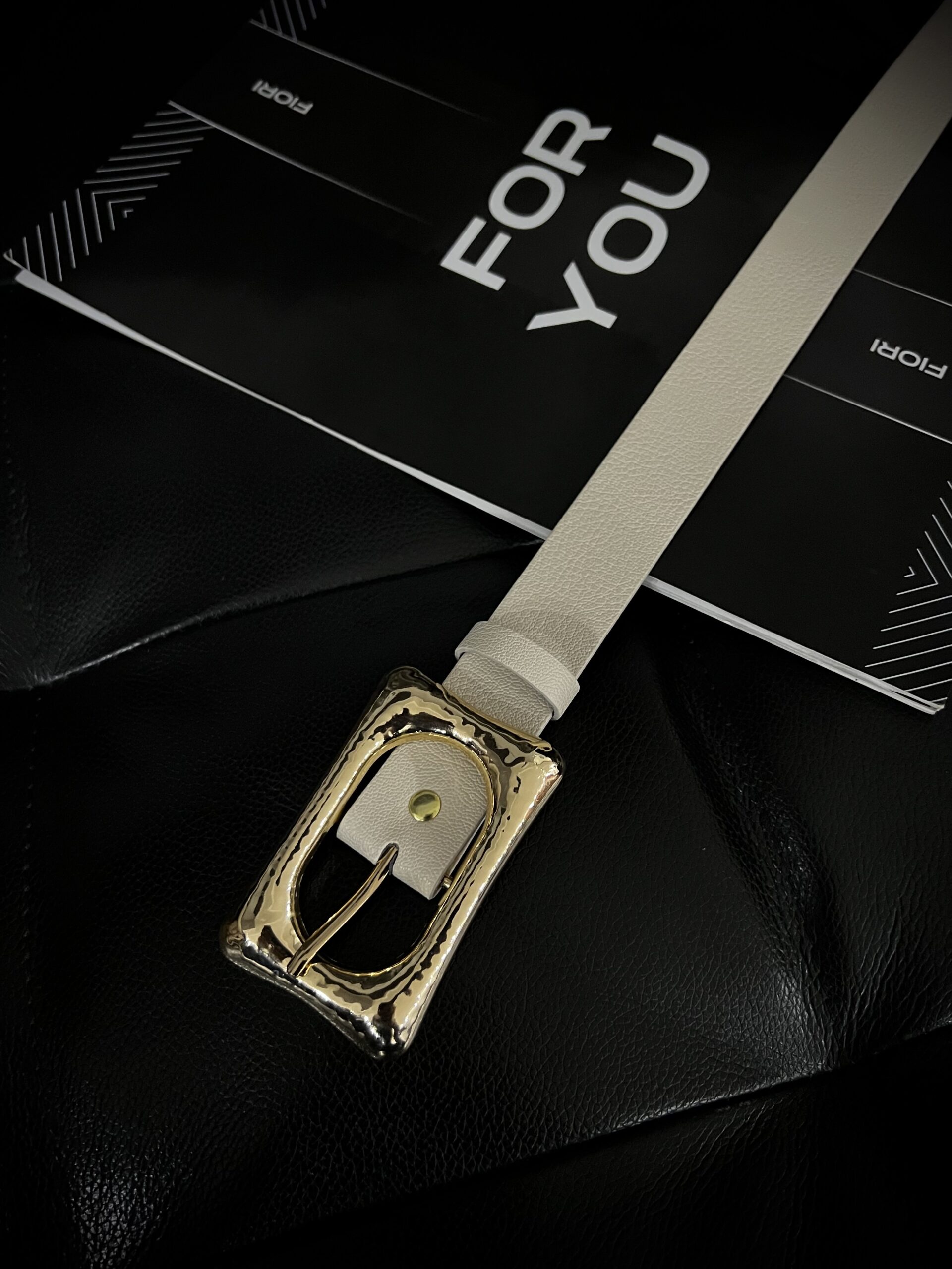 Rectangular Gold Buckle Women's Trouser Belt - Brand: Fiori - Women & Kids, Baby Clothes Wholesale - TheBS Women