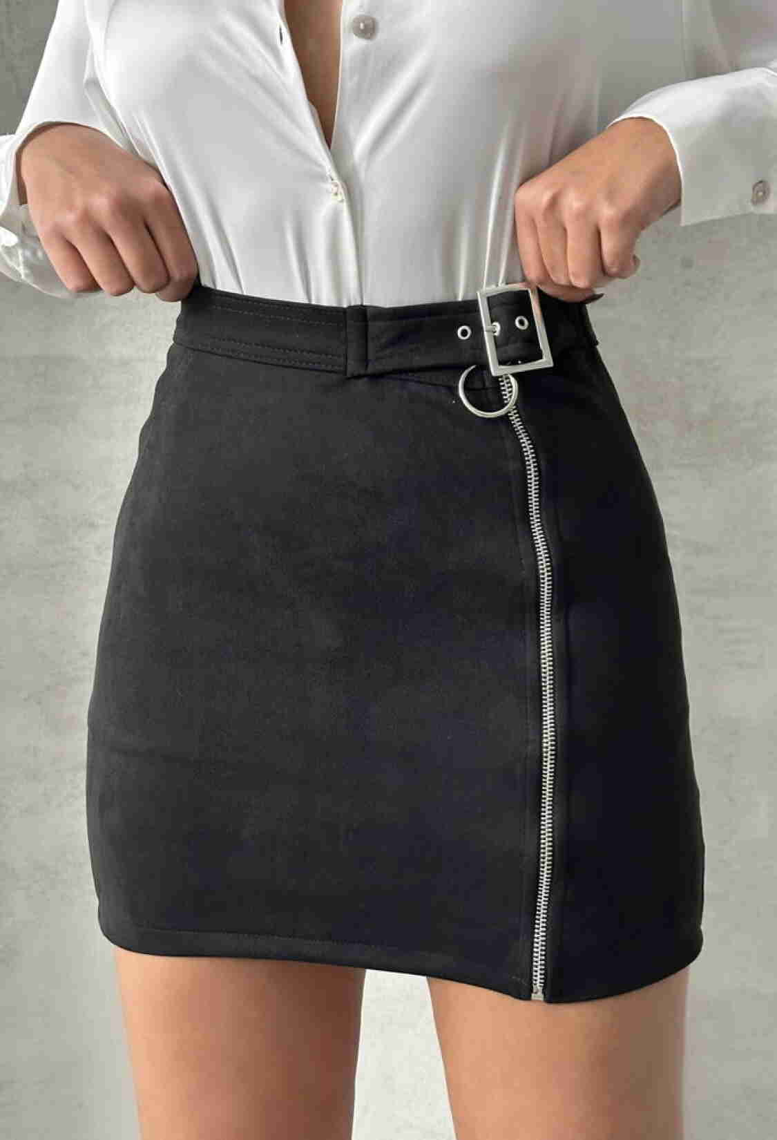 Suede Zippered Wholesale Skirt - Brand: Topshow - Women & Kids, Baby Clothes Wholesale - TheBS Women