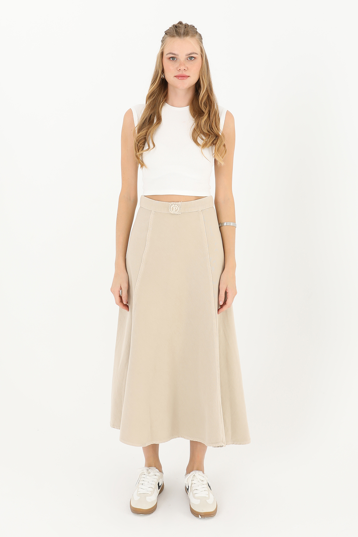 Women's Gabardine Embroidered Flared Skirt - Brand: Puane - Women & Kids, Baby Clothes Wholesale - TheBS Women