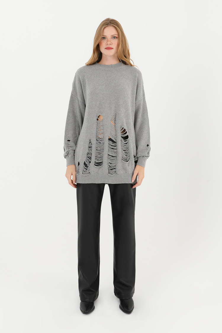 Women's Ripped Knitwear Tunic - Brand: SOUL - Women & Kids, Baby Clothes Wholesale - TheBS Women
