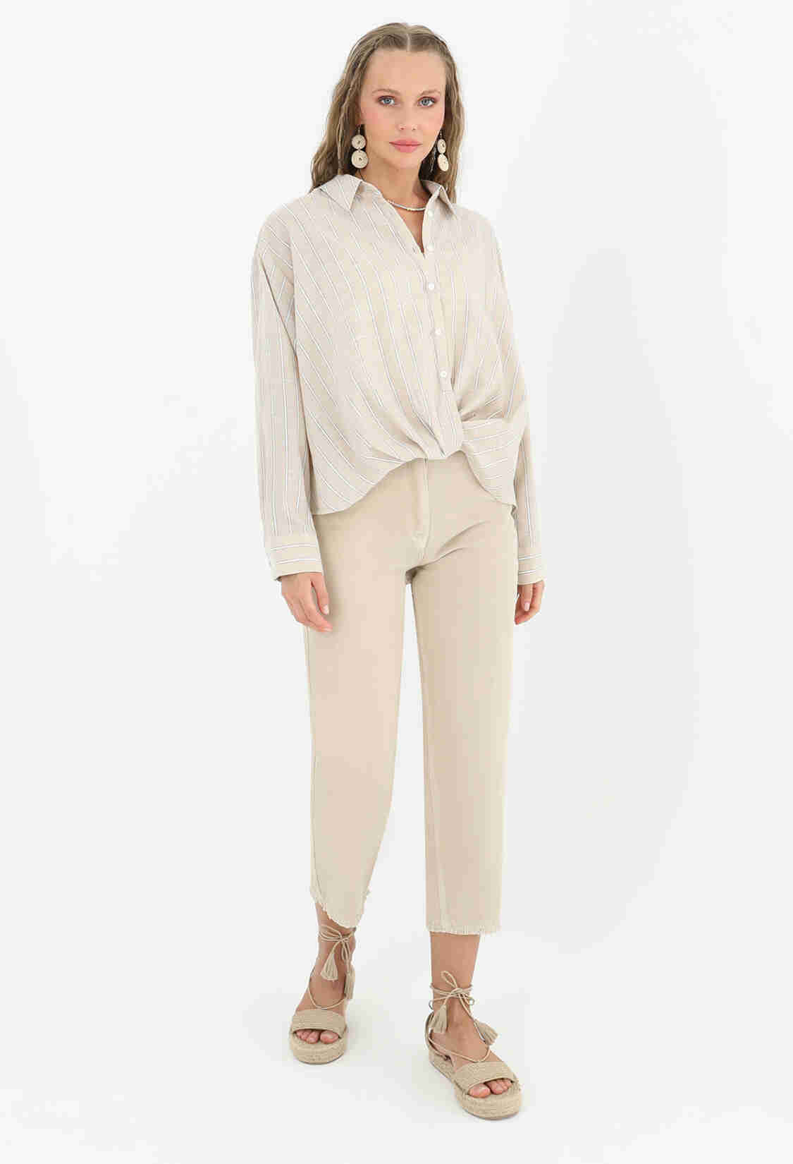Loose Denim Trousers - Mink - Brand: SOUL - Women & Kids, Baby Clothes Wholesale - TheBS Women
