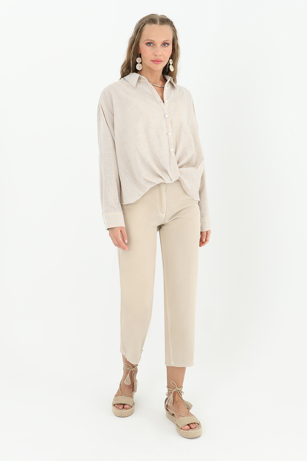 Loose Denim Trousers - Mink - Brand: SOUL - Women & Kids, Baby Clothes Wholesale - TheBS Women