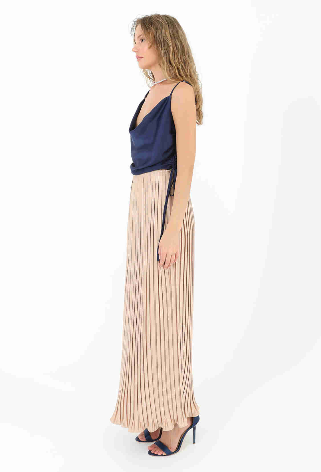 Pleated Long Satin Skirt - Brand: SOUL - Women & Kids, Baby Clothes Wholesale - TheBS Women