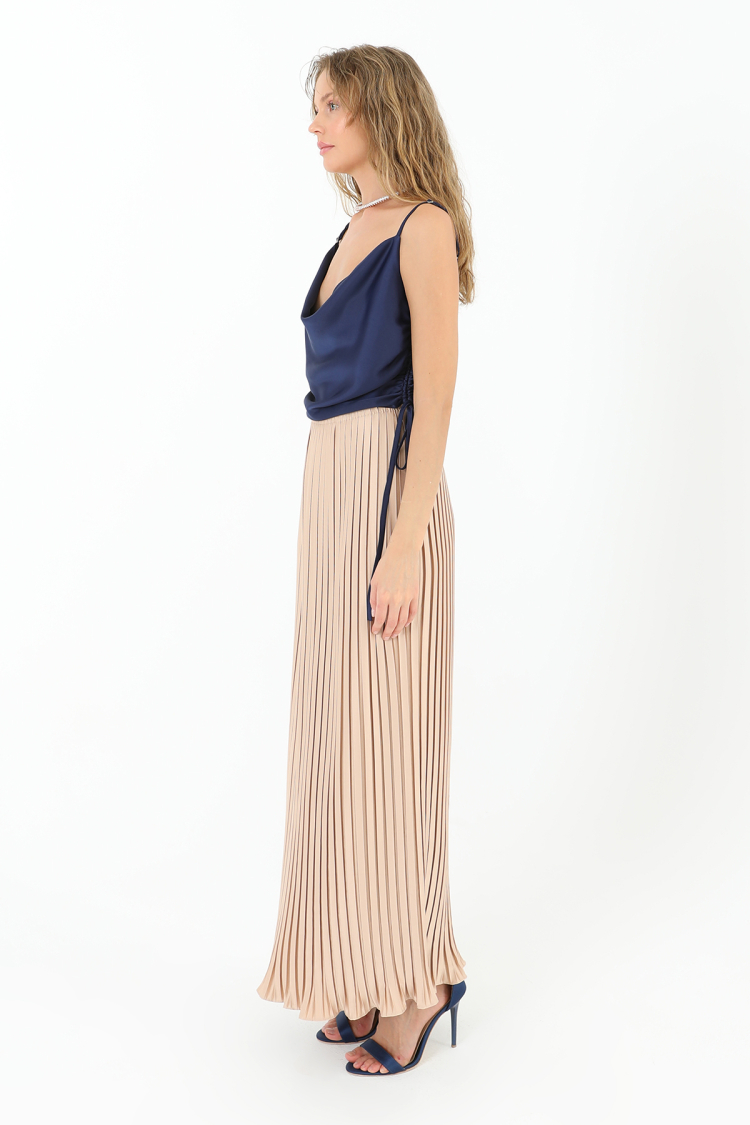 Pleated Long Satin Skirt - Brand: SOUL - Women & Kids, Baby Clothes Wholesale - TheBS Women