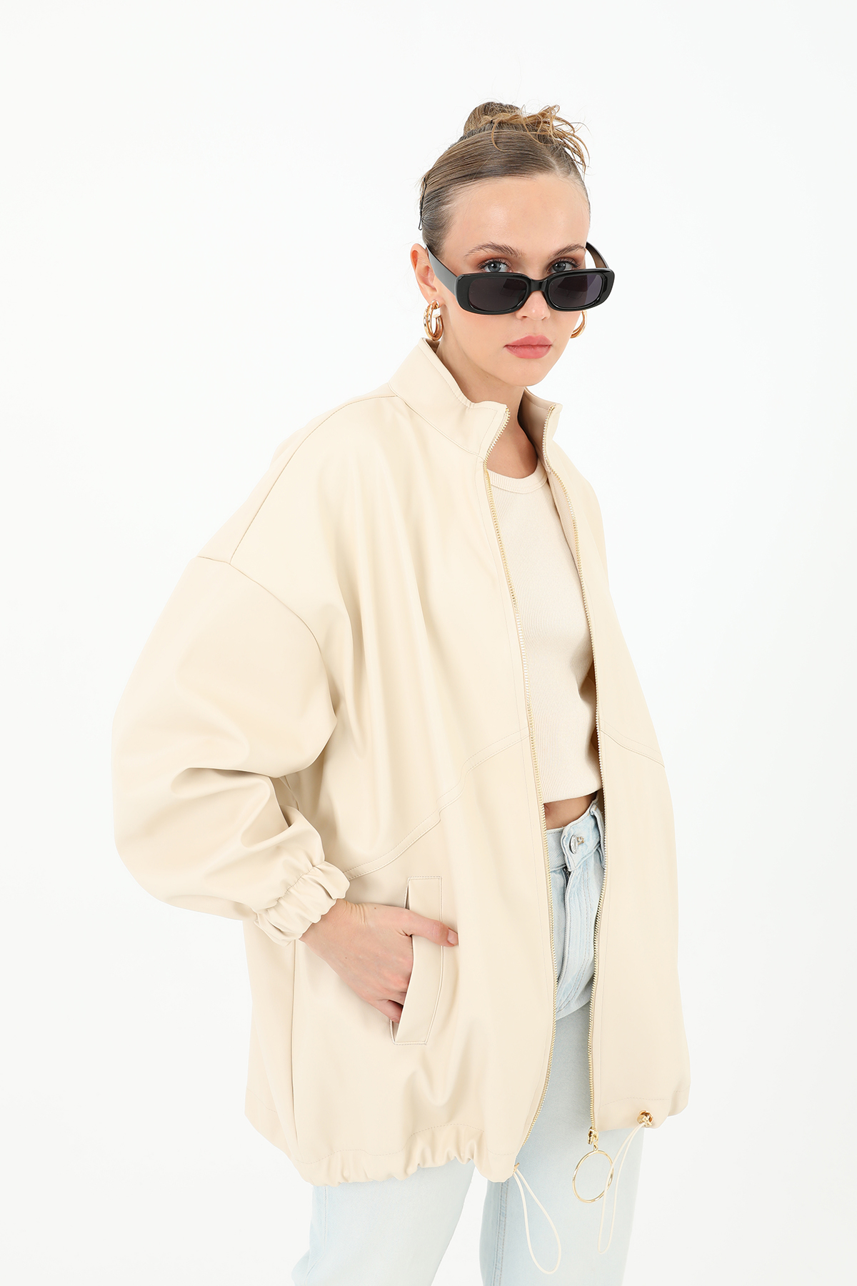 Leather Front Zippered Jacket - Brand: Puane - Women & Kids, Baby Clothes Wholesale - TheBS Women