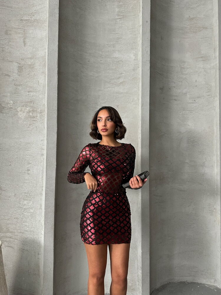 Burgundy Sequined Wholesale Blouse – Brand: Topshow – Women & Kids, Baby Clothes Wholesale – TheBS Women