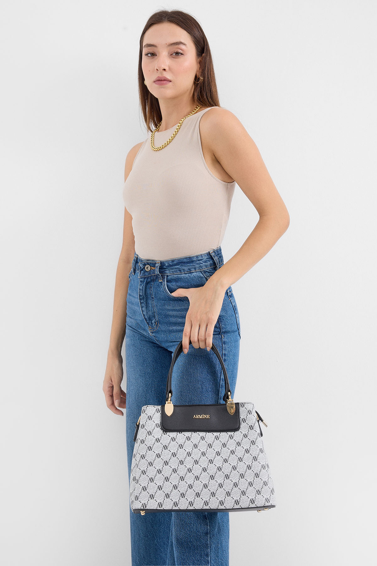 Armine Printed Bag - Gray - Brand: Bigdart - Women & Kids, Baby Clothes Wholesale - TheBS Women