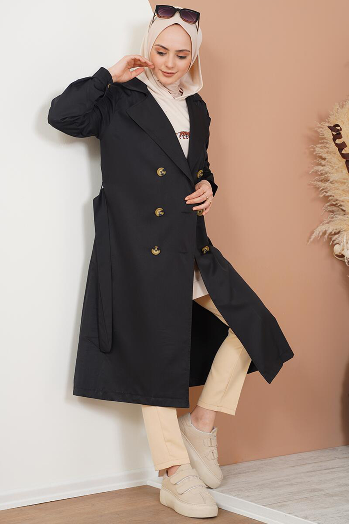 Double Breasted Hijab Trench Coat - Brand: Bigdart - Women & Kids, Baby Clothes Wholesale - TheBS Women