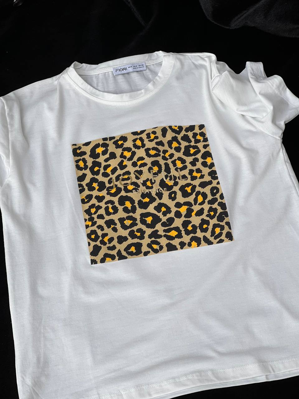 Leopard Patterned T-shirt With Text Print – Brand: Fiori – Women & Kids, Baby Clothes Wholesale – TheBS Women